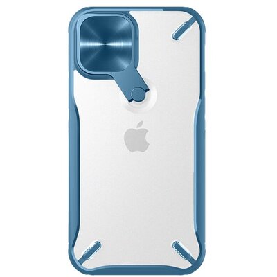 NILLKIN CYCLOPS műanyag hátlapvédő telefontok (közepesen ütésálló, légpárnás sarok, kameravédő, kitámasztó), Kék [Apple iPhone 12 mini]