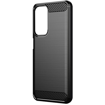 Szilikon hátlapvédő telefontok (közepesen ütésálló, légpárnás sarok, szálcsiszolt, karbon minta), Fekete [Xiaomi Mi 10T Pro 5G, Xiaomi Mi 10T 5G]