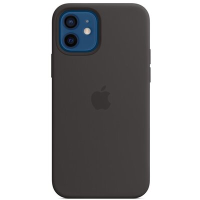 APPLE MHL73ZM/A APPLE szilikon gyári hátlapvédő telefontok Magsafe rögzítésű, Fekete [Apple iPhone 12, Apple iPhone 12 Pro]