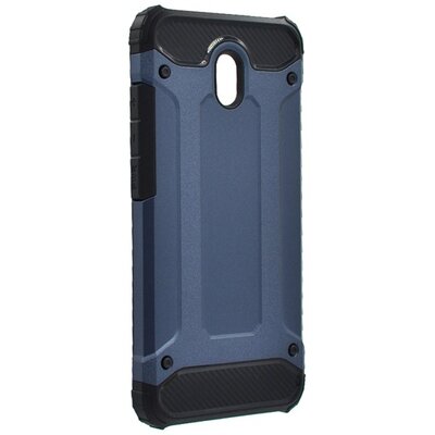 Defender műanyag hátlapvédő telefontok (közepesen ütésálló, légpárnás sarok, szilikon belső, fémhatás), Sötétkék [Xiaomi Redmi 8A]