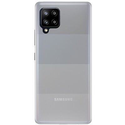 Műanyag hátlapvédő telefontok (gumírozott), Fekete [Samsung Galaxy A42 5G (SM-A425F)]