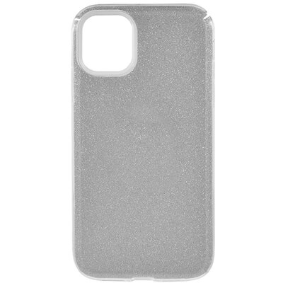 Szilikon hátlapvédő telefontok (műanyag belső, csillogó hátlap), Ezüst [Apple iPhone 12 Pro Max]