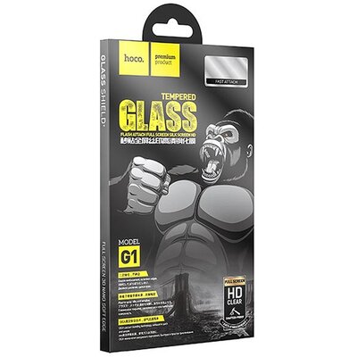 HOCO G1_12PRO_MAX HOCO kijelzővédő üvegfólia (2.5D full cover, íves, karcálló, 0.33mm, 9H), Fekete [Apple iPhone 12 Pro Max]