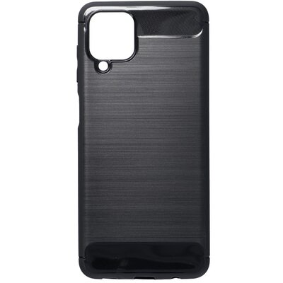 Forcell Carbon szilikon hátlapvédő telefontok, karbon mintás - Samsung Galaxy A12, Fekete