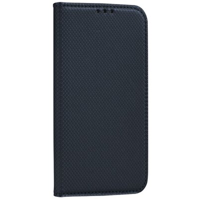 Smart flip Telefontok, mágneses flip zár, oldalra nyíló, bőr hatású - Samsung Galaxy M31s, Fekete