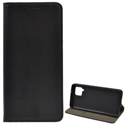 Telefontok álló, bőr hatású (Flip, oldalra nyíló, asztali tartó funkció), Fekete [Samsung Galaxy A42 5G (SM-A425F)]