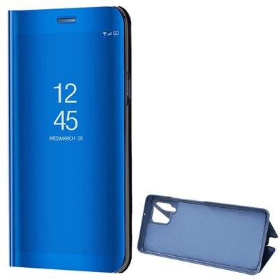 Telefontok álló (aktív flip, oldalra nyíló, asztali tartó funkció, tükrös felület, Mirror View Case), Kék [Samsung Galaxy A42 5G (SM-A425F)]