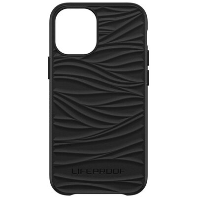 LIFEPROOF WAKE műanyag hátlapvédő telefontok (szilikon belső, ütésálló, környezet barát, hullám minta), Fekete [Apple iPhone 12 mini]
