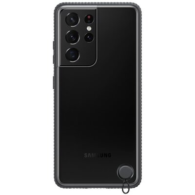 SAMSUNG EF-GG998CBEG szilikon gyári hátlapvédő telefontok (átlátszó hátlap, ütésálló keret), Fekete [Samsung Galaxy S21 Ultra (SM-G998) 5G]