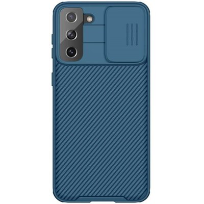 Nillkin Camshield Pro műanyag hátapvédő telefontok (szilikon keret, közepesen ütésálló, kamera védelem), Sötétkék [Samsung Galaxy S21+ Plus (SM-G996) 5G]