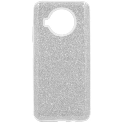 Szilikon hátapvédő telefontok (műanyag belső, csillogó hátlap), Ezüst [Xiaomi Mi 10T Lite 5G]