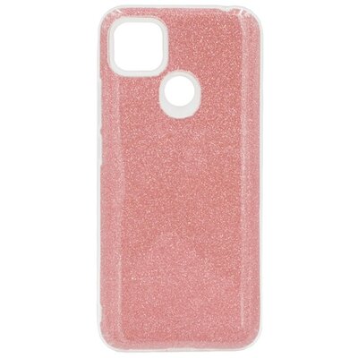 Szilikon hátlapvédő telefontok (műanyag belső, csillogó hátlap), Rózsaszín [Xiaomi Redmi 9C]