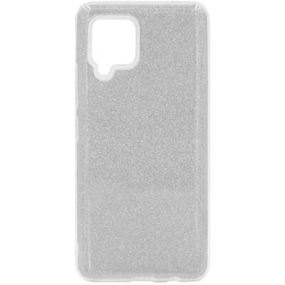 Szilikon hátlapvédő telefontok (műanyag belső, csillogó hátlap), Ezüst [Samsung Galaxy A42 5G (SM-A425F)]