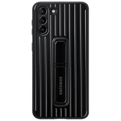 SAMSUNG EF-RG996CBEG Műanyag gyári hátlapvédő telefontok (dupla rétegű, gumírozott, asztali tartó funkció), Fekete [Samsung Galaxy S21+ Plus (SM-G996) 5G]