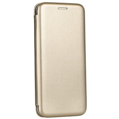Forcell Elegance flipes, oldalra nyíló bőr hatású telefontok szilikon belső kerettel - Samsung Galaxy A12, Arany