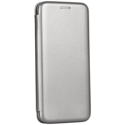 Forcell Elegance flipes, oldalra nyíló bőr hatású telefontok szilikon belső kerettel - Samsung Galaxy A12, Szürke