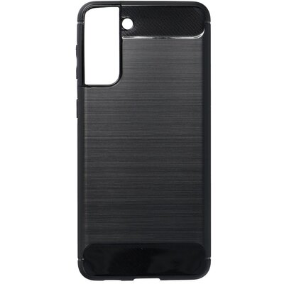 Forcell Carbon szilikon hátlapvédő telefontok, karbon mintás - Samsung Galaxy S21+ Plus, Fekete