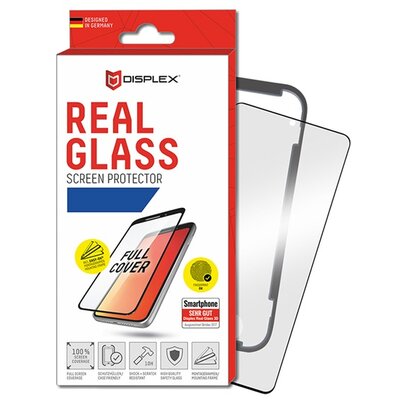 DISPLEX 01306 Kijelzővédő üvegfólia (3D full glue, íves, teljes felületén tapad, tok barát, karcálló, 10H), Fekete [Apple iPhone 12 Pro, Apple iPhone 12]
