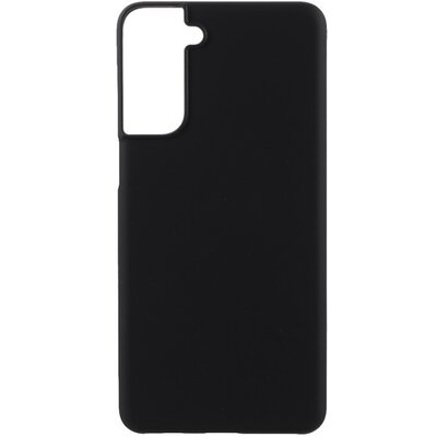 Műanyag hátlapvédő telefontok (gumírozott), Fekete [Samsung Galaxy S21+ Plus (SM-G996) 5G]