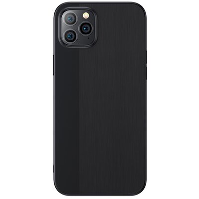 JOYROOM BRIGHT SHADOW szilikon hátlapvédő telefontok (ultravékony, szálcsiszolt), Fekete [Apple iPhone 12 Pro Max]