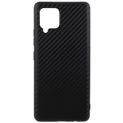 Szilikon hátlapvédő telefontok (karbon minta), Fekete [Samsung Galaxy A42 5G (SM-A425F)]