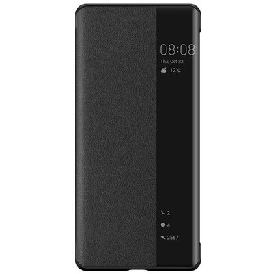 Huawei 51994160 gyári telefontok álló (aktív flip, oldalra nyíló, okostok, smart View Cover), Fekete [Huawei Mate 40 Pro]