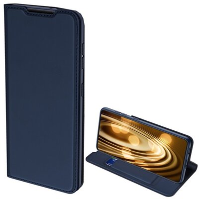 DUX DUCIS SKIN PRO telefontok álló, bőr hatású (Flip, oldalra nyíló, bankkártya tartó, asztali tartó funkció), Sötétkék [Samsung Galaxy S21+ Plus (SM-G996) 5G]
