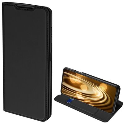 DUX DUCIS SKIN PRO telefontok álló, bőr hatású (Flip, oldalra nyíló, bankkártya tartó, asztali tartó funkció), Fekete [Samsung Galaxy S21 (SM-G991) 5G]