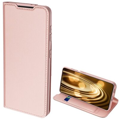 DUX DUCIS SKIN PRO telefontok álló, bőr hatású (Flip, oldalra nyíló, bankkártya tartó, asztali tartó funkció), Rosegold [Samsung Galaxy S21+ Plus (SM-G996) 5G]