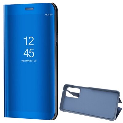 Telefontok álló (aktív flip, oldalra nyíló, asztali tartó funkció, tükrös felület, Mirror View Case), Kék [Samsung Galaxy A52 5G (SM-A526F), Samsung Galaxy A52 4G (SM-A525F)]