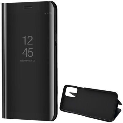 Telefontok álló (aktív flip, oldalra nyíló, asztali tartó funkció, tükrös felület, Mirror View Case), Fekete [LG K42 (LM-K420HM)]