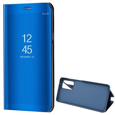 Telefontok álló (aktív flip, oldalra nyíló, asztali tartó funkció, tükrös felület, Mirror View Case), Kék [Samsung Galaxy A72 5G (SM-A726F), Samsung Galaxy A72 4G (SM-A725F)]