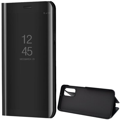 Telefontok álló (aktív flip, oldalra nyíló, asztali tartó funkció, tükrös felület, Mirror View Case), Fekete [Samsung Galaxy A32 5G (SM-A326)]