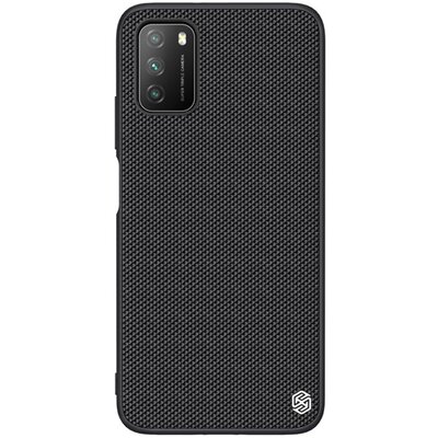 Nillkin Textured műanyag hátlapvédő telefontok (közepesen ütésálló, szilikon keret, 3D minta), Fekete [Xiaomi Poco M3]