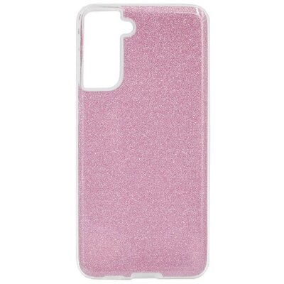 Szilikon hátlapvédő telefontok (műanyag belső, csillogó hátlap), Rózsaszín [Samsung Galaxy S21+ Plus (SM-G996) 5G]