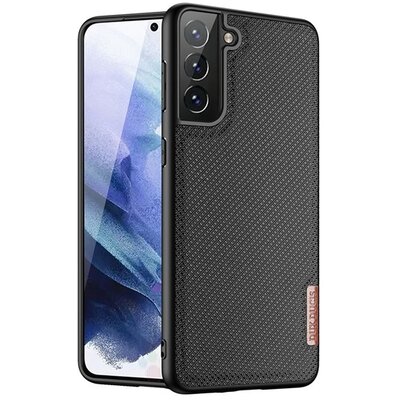DUX DUCIS FINO szilikon hátlapvédő telefontok (műanyag belső, közepesen ütésálló, rács minta), Fekete [Samsung Galaxy S21+ Plus (SM-G996) 5G]