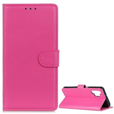 Telefontok álló, bőr hatású (Flip, oldalra nyíló, asztali tartó funkció), Rózsaszín [Samsung Galaxy A32 4G (SM-A325)]