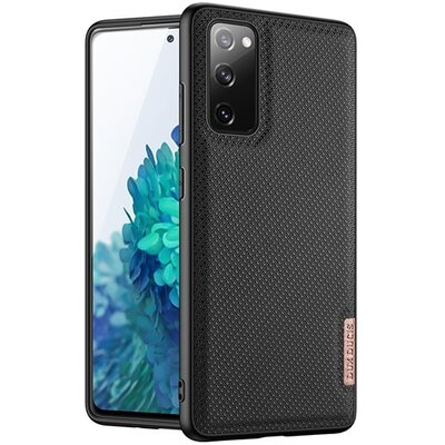 DUX DUCIS FINO szilikon hátlapvédő telefontok (műanyag belső, közepesen ütésálló, rács minta), Fekete [Samsung Galaxy S20 FE (SM-G780)]