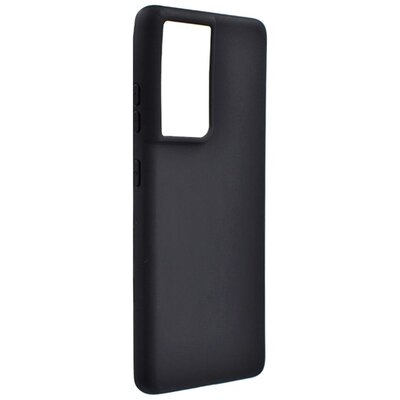 Szilikon hátlapvédő telefontok (matt), Fekete [Samsung Galaxy S21 Ultra (SM-G998) 5G]