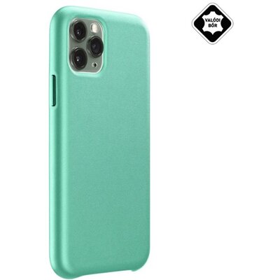 CELLULARLINE ELITE műanyag hátlapvédő telefontok (mikrofiber belső, valódi bőr hátlap), Zöld [Apple iPhone 11 Pro]