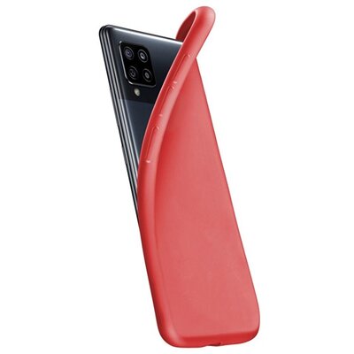 CELLULARLINE CHROMA szilikon hátlapvédő telefontok (matt, mikrofiber plüss belső), Piros [Samsung Galaxy A42 5G (SM-A425F)]