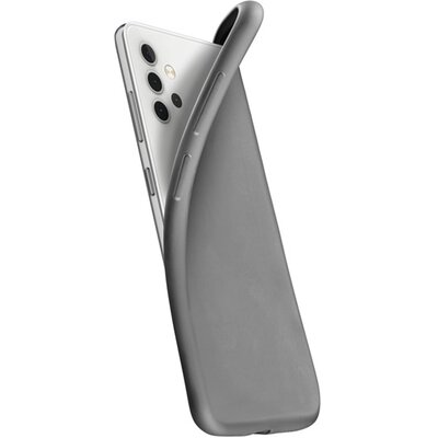 CELLULARLINE CHROMA szilikon hátlapvédő telefontok (matt, mikrofiber plüss belső), Fekete [Samsung Galaxy A32 5G (SM-A326)]