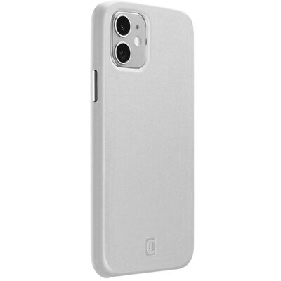 Cellularline Elite műanyag hátlapvédő telefontok (mikrofiber belső, valódi bőr hátlap), Fehér [Apple iPhone 12 mini]