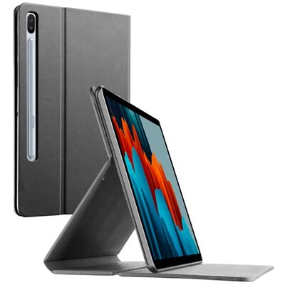 CELLULARLINE FOLIO tablet védőtok álló, bőr hatású (Flip, oldalra nyíló, asztali tartó funkció), Fekete [Samsung Galaxy Tab S7+ Plus WIFI (SM-T970)]