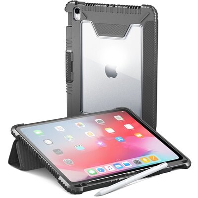 CELLULARLINE FOLIO tablet védőtok álló, bőr hatású (Flip, oldalra nyíló, Trifold asztali tartó funkció, Apple Pencil tartó), Fekete [Apple IPAD Pro 11 (2018)]