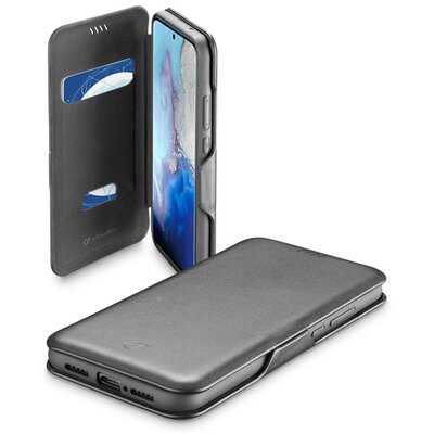 CELLULARLINE BOOK CLUTCH telefontok álló, bőr hatású (Flip, oldalra nyíló, bankkártyatartó funkció), Fekete [Samsung Galaxy S20 5G (SM-G981U), Samsung Galaxy S20 (SM-G980F)]