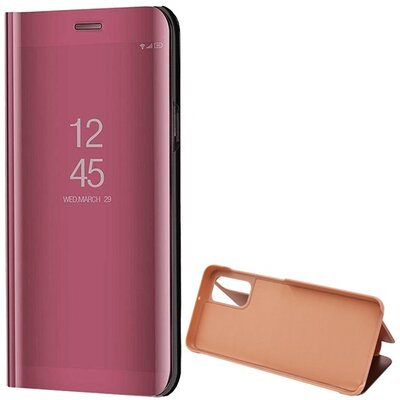 Telefontok álló (aktív flip, oldalra nyíló, asztali tartó funkció, tükrös felület, Mirror View Case), Rosegold [Samsung Galaxy A32 5G (SM-A326)]