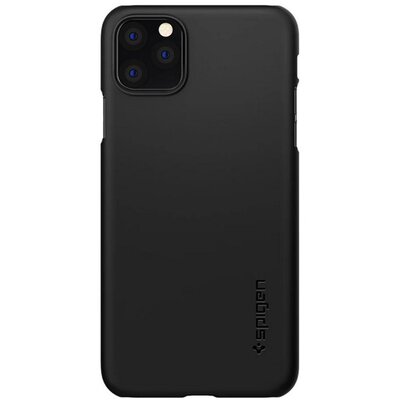 SGP 076CS27178 SPIGEN THIN FIT műanyag hátlapvédő telefontok (matt, ultravékony, kamera védelem), Fekete [Apple iPhone 11]