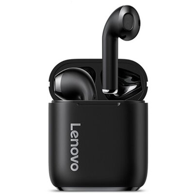 LENOVO LP2 sztereó bluetooth headset, fülhallgató (v5.0, TWS, mikrofon, zenehallgatáshoz ajánlott + töltőtok), Fekete