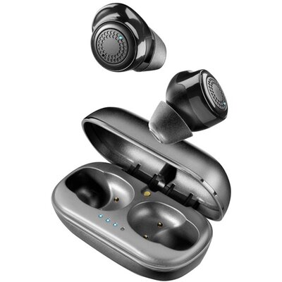 CELLULARLINE PETIT sztereó bluetooth headset, fülhallgató (v5.0, TWS, extra mini, mikrofon, aktív zajszűrő + töltőtok), Fekete